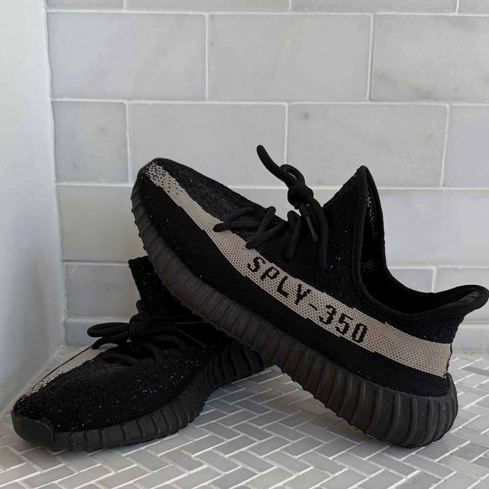 Yeezy Mens Black and Tan Sneakers